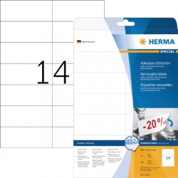 Etiket HERMA 5081 105x42.3Mm verwijderbaar wit 350stuks