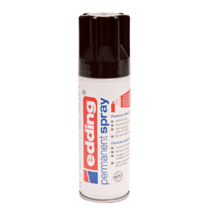 Verfspuitbus edding 5200 permanent spray glossy diepzwart