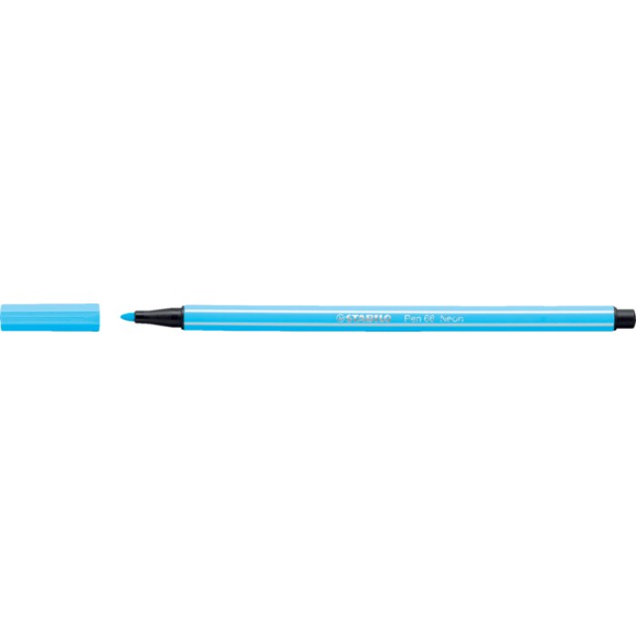 Viltstift STABILO Pen 68/031 medium neon blauw
