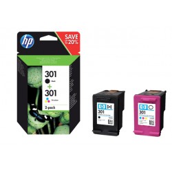 Inktcartridge HP N9J72AE 301 zwart + kleur