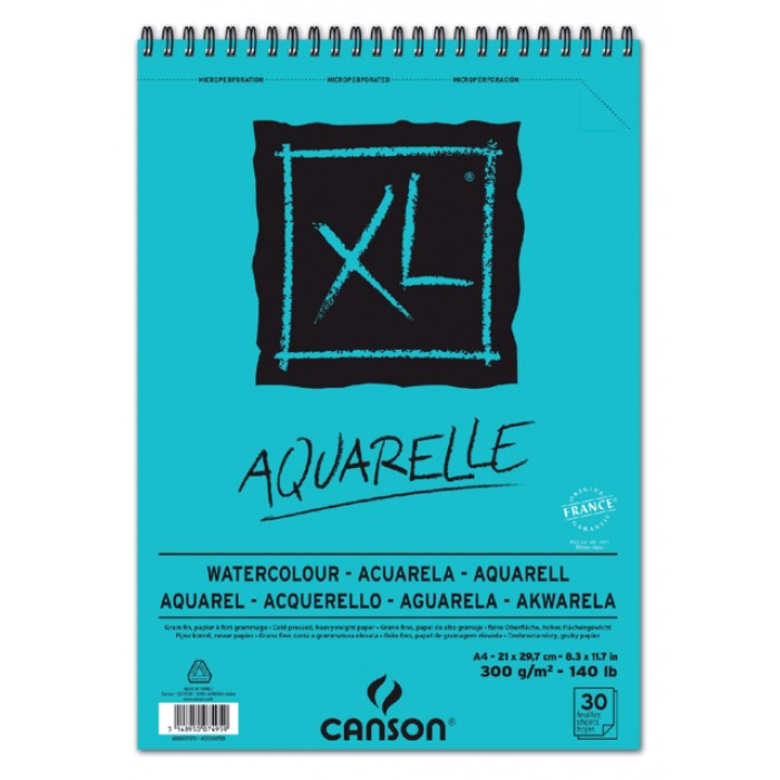 Aquarelblok Canson XL A4 30v 300gr spiraal