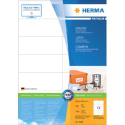 Etiket HERMA 4674 105x42.3mm premium wit 1400stuks