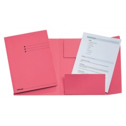 Dossiermap Esselte folio 3 kleppen manilla 275gr roze