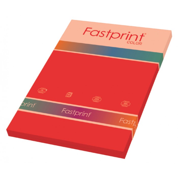 Kopieerpapier Fastprint A4 80gr felrood 100vel