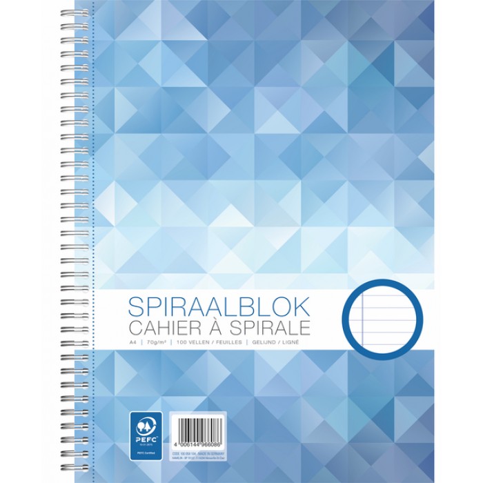 Spiraalblok WORK A4 lijn spiraal 100vel 70gr