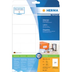 Etiket HERMA 5057 105x42.3Mm premium wit 350stuks