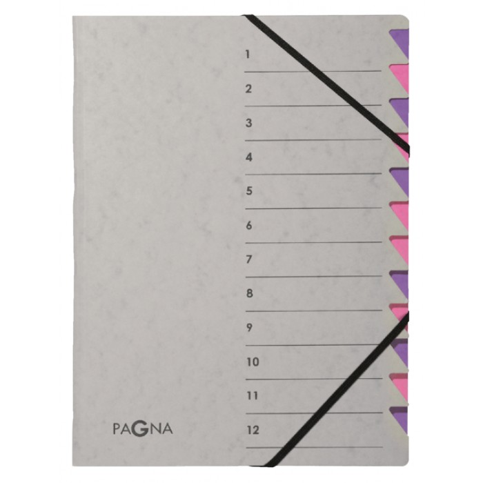 Sorteermap Pagna Easy A4 12 tabs paars/lila