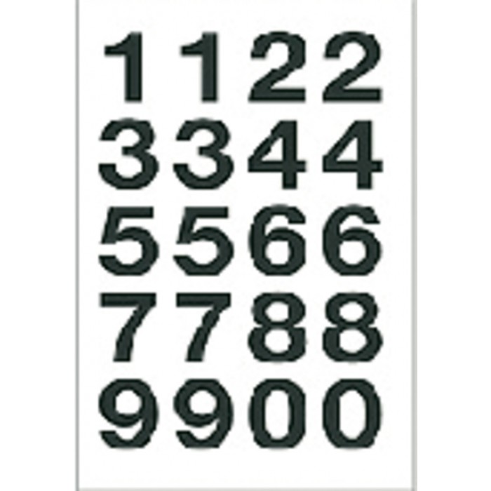 Etiket HERMA 4136 20x18mm getallen 0-9 zwart op transparant