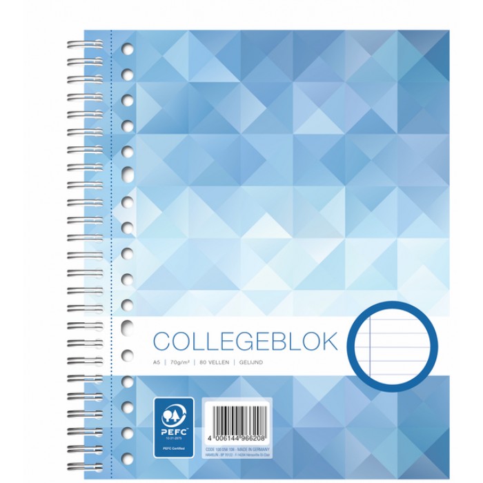 Collegeblok WORK A5 lijn 17-gaats 80vel 70gr