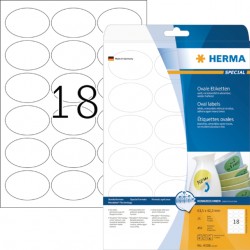 Etiket HERMA 4358 63.5x42.3mm verwijderbaar ovaal 450stuks