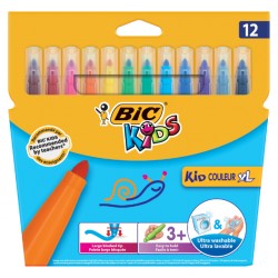 Kleurstiften BicKids couleur  XL assorti blister à 12 stuks