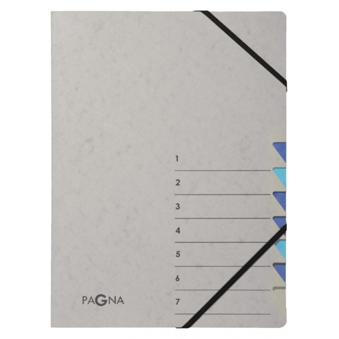 Sorteermap Pagna Easy A4 7 tabs lichtblauw / donkerblauw