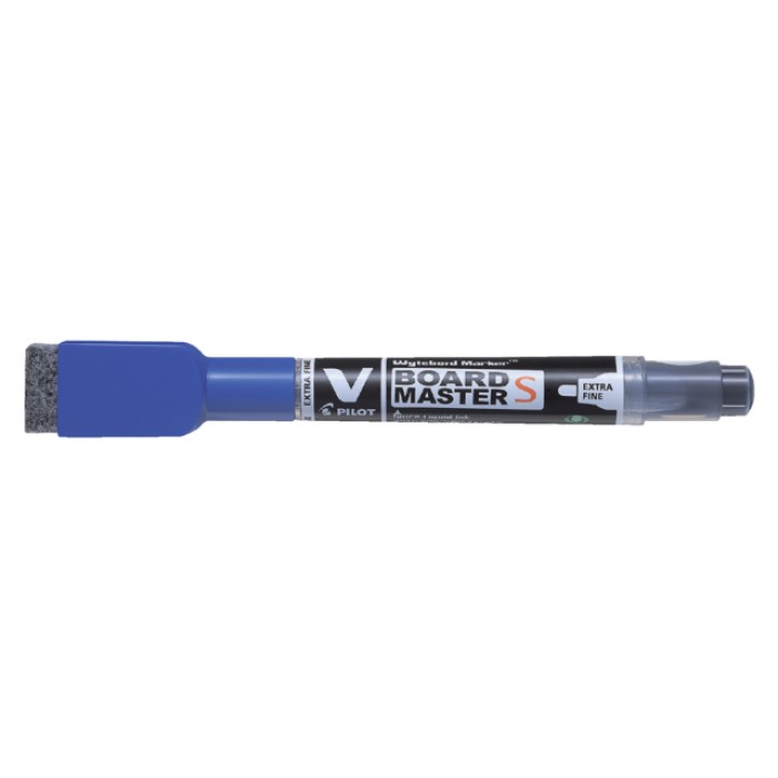 Viltstift Pilot whiteboard met wisser rond extra fijn blauw