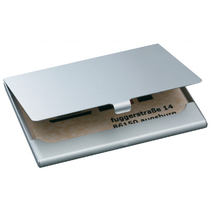 Visitekaarthouder Sigel VZ135 voor 15 kaarten 91x58mm graveerbaar aluminium mat zilver