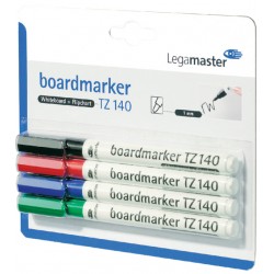 Viltstift Legamaster TZ 140 whiteboard rond 1mm assorti blister à 4 stuks