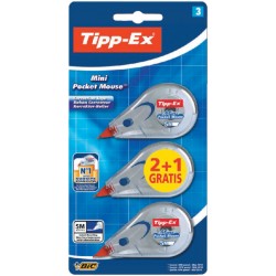 Correctieroller Tipp-ex mini pocket mouse 5mmx5m blister 2+1 gratis