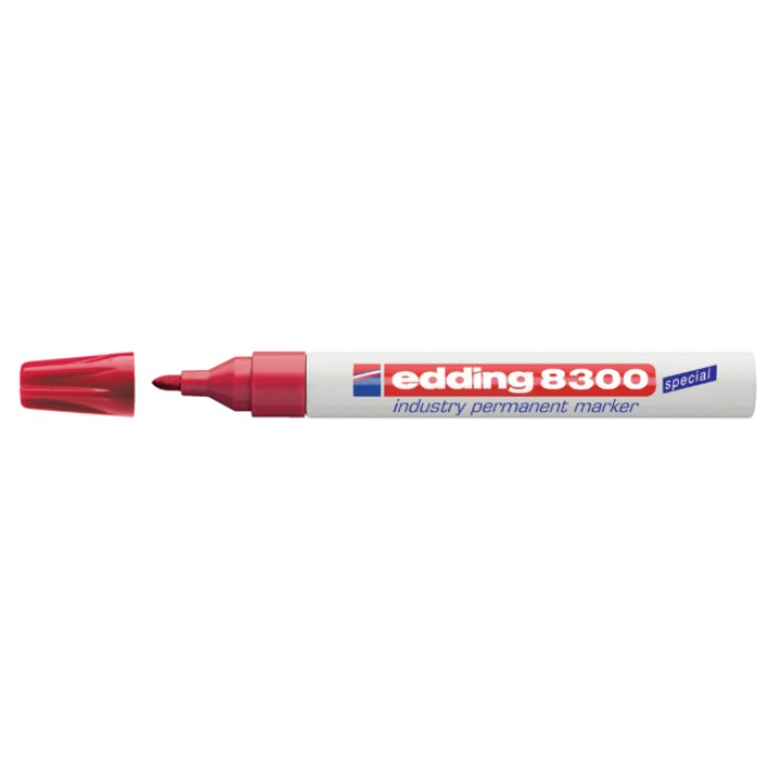 Viltstift edding 8300 industrie rond 1.5-3mm rood