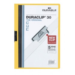 Klemmap Durable Duraclip A4 3mm 30 vellen geel