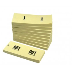 Nummerblok 42x105mm nummering 1-1000 geel 10 stuks