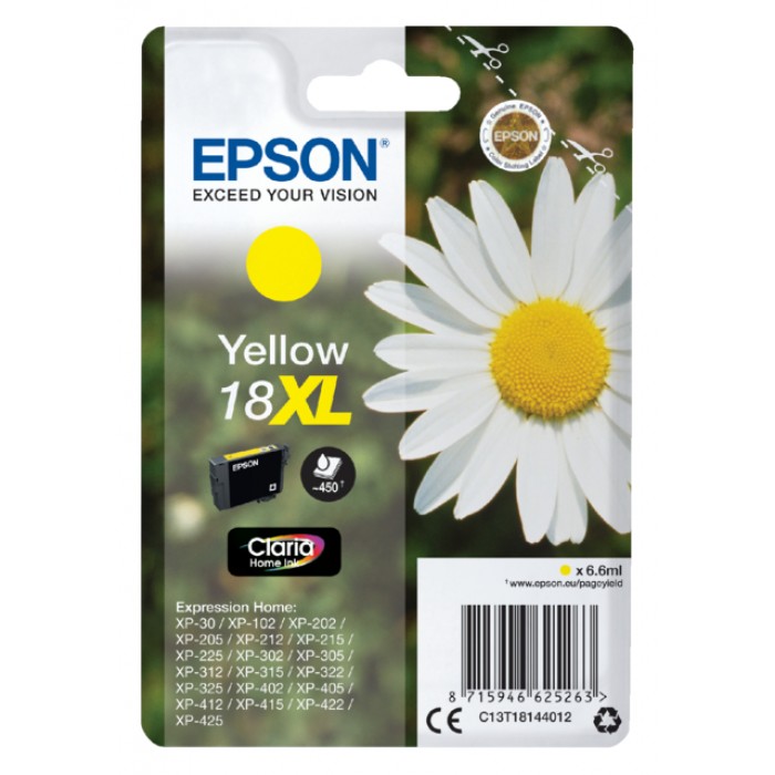 Inktcartridge Epson 18XL T1814 geel