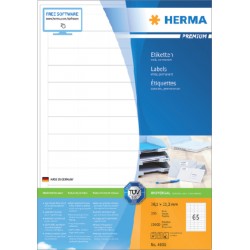 Etiket HERMA 4606 38.1x21.2mm premium wit 13000stuks