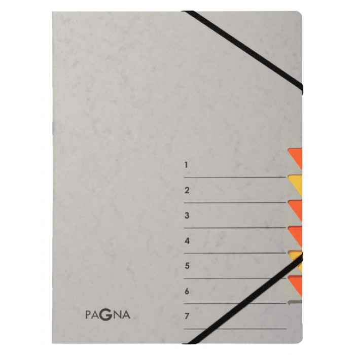 Sorteermap Pagna Easy A4 7 tabs geel/oranje