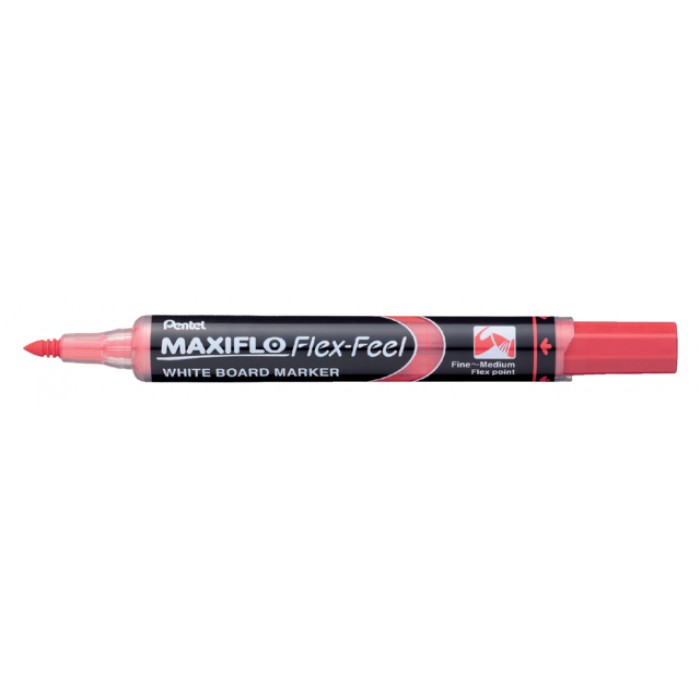 Viltstift Pentel MWL5SBF Maxiflo whiteboard rond 1.5-4.5mm rood