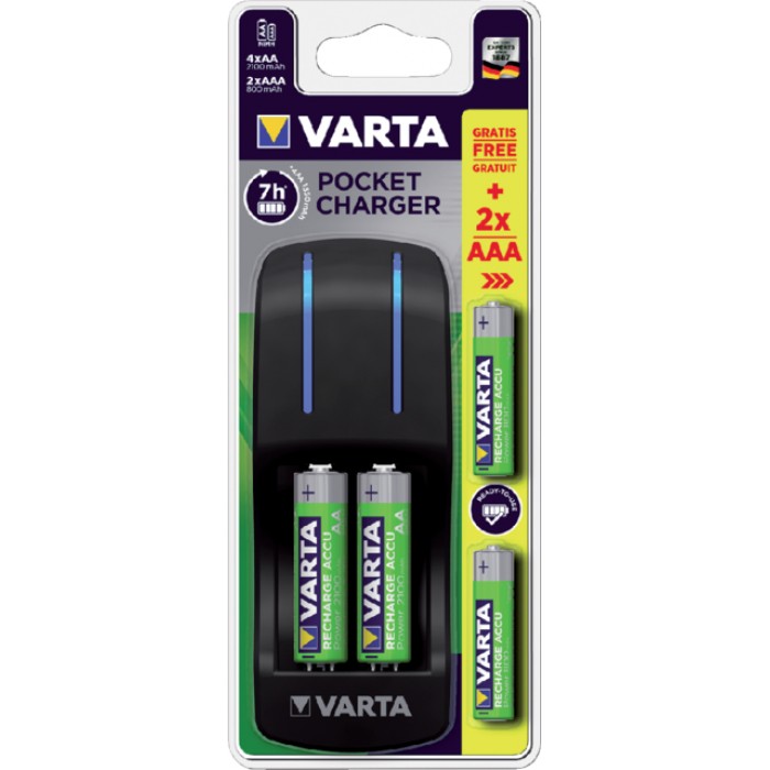 Batterij oplader Varta pocket incl. 4x2100MAH + 2x800MAH