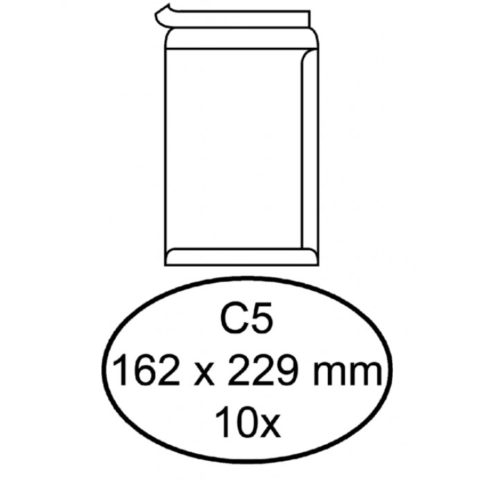 Envelop Quantore akte C5 162x229mm zelfklevend wit 10stuks