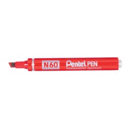 Viltstift Pentel N60 schuin rood 1.2-6mm