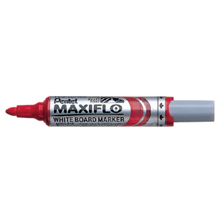 Viltstift Pentel MWL5M Maxiflo whiteboard rond 3mm rood