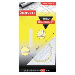 Geodriehoek Aristo 1555/2 225mm met greep transparant