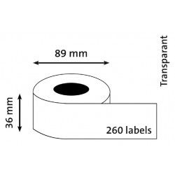 Etiket Dymo 99013 labelwriter 36x89mm transparant 260stuks