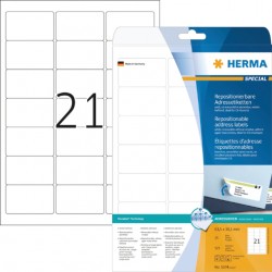 Etiket HERMA 5074 63.5x38.1mm verwijderbaar wit 525stuks