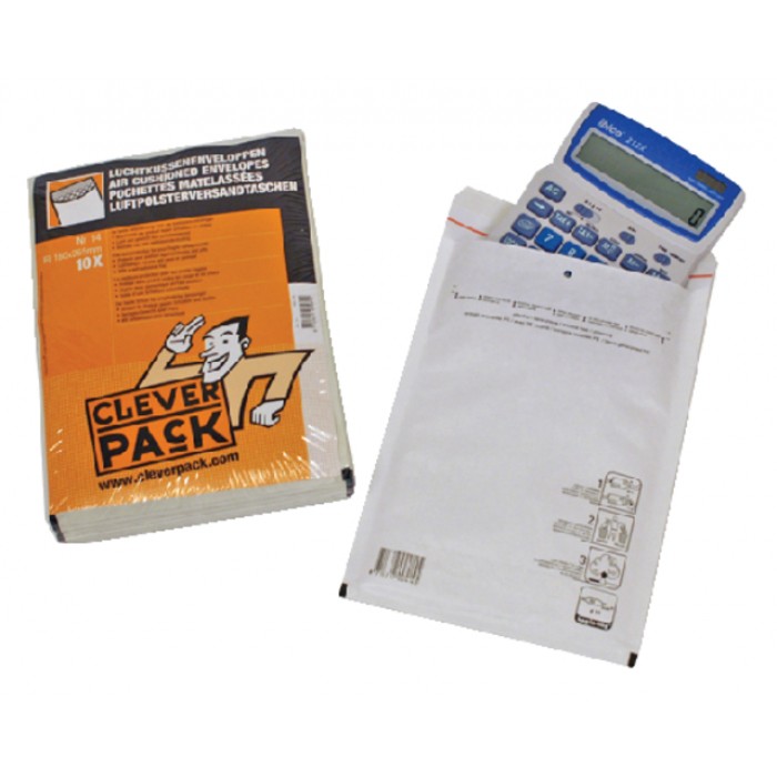 Envelop CleverPack luchtkussen nr14 180x265mm wit pak à 10 stuks