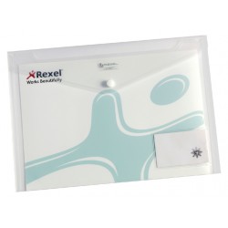 Enveloptas Rexel ice A4 + visitekaart transparant