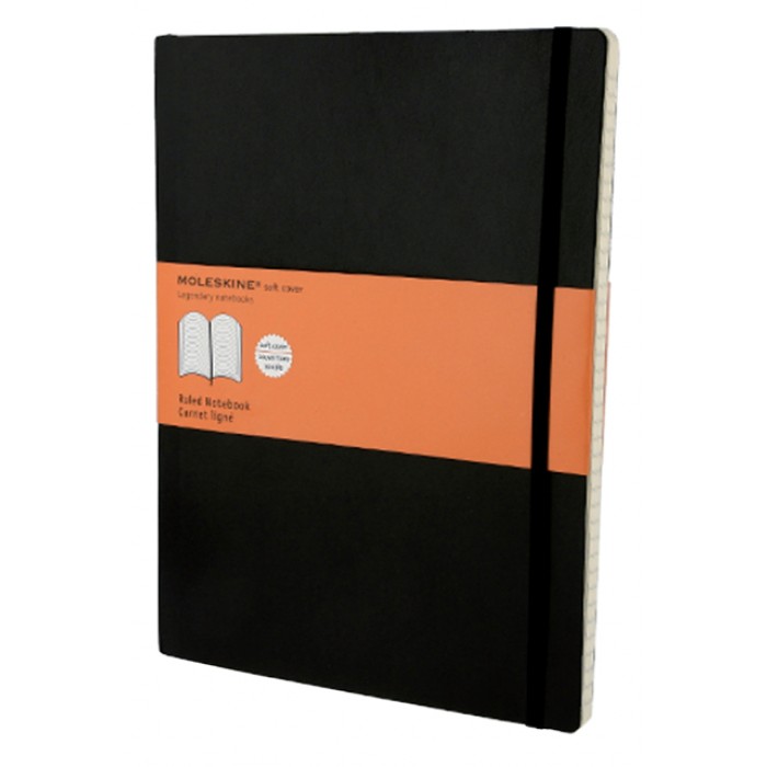 Notitieboek Moleskine XL 190x250mm lijn soft cover zwart