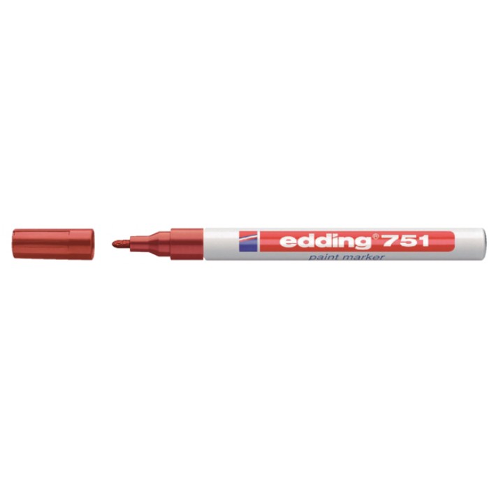 Viltstift edding 751 lakmarker rond 1-2mm pastel rood