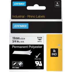 Labeltape Dymo Rhino 18484 polyester 19mmx5.5m zwart op wt