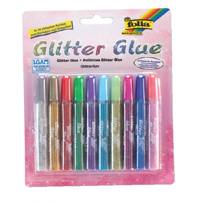 Glitterlijm Folia 9.5ml 10 kleuren