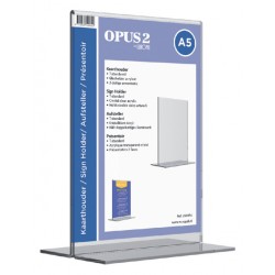 Kaarthouder OPUS 2 T-standaard A5 staand acryl