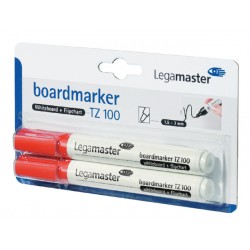 Viltstift Legamaster TZ 100 whiteboard rond 1.5-3mm rood blister à 2 stuks
